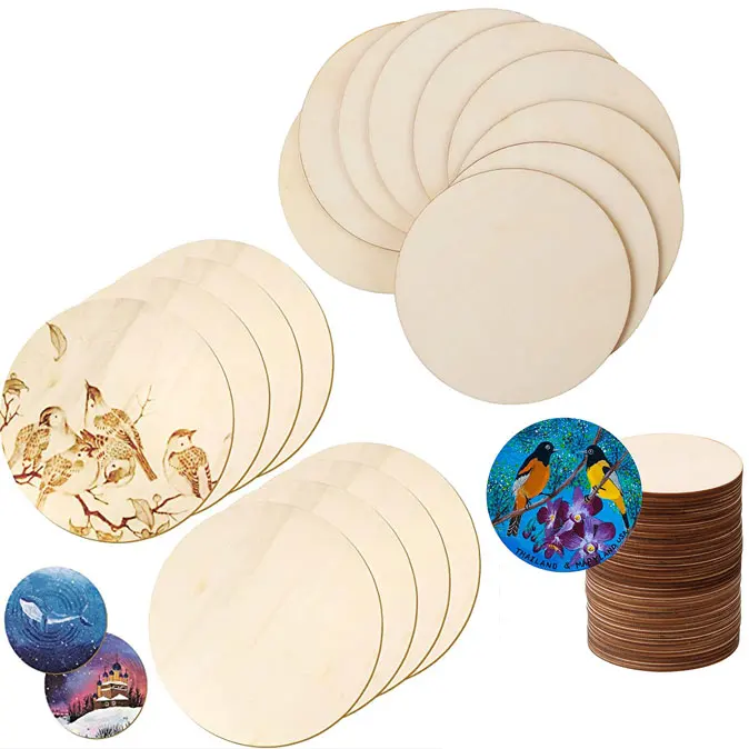 Oud Wood Chip - Diameter 1-10Cm Natuurlijke Unfinished Ronde Hout