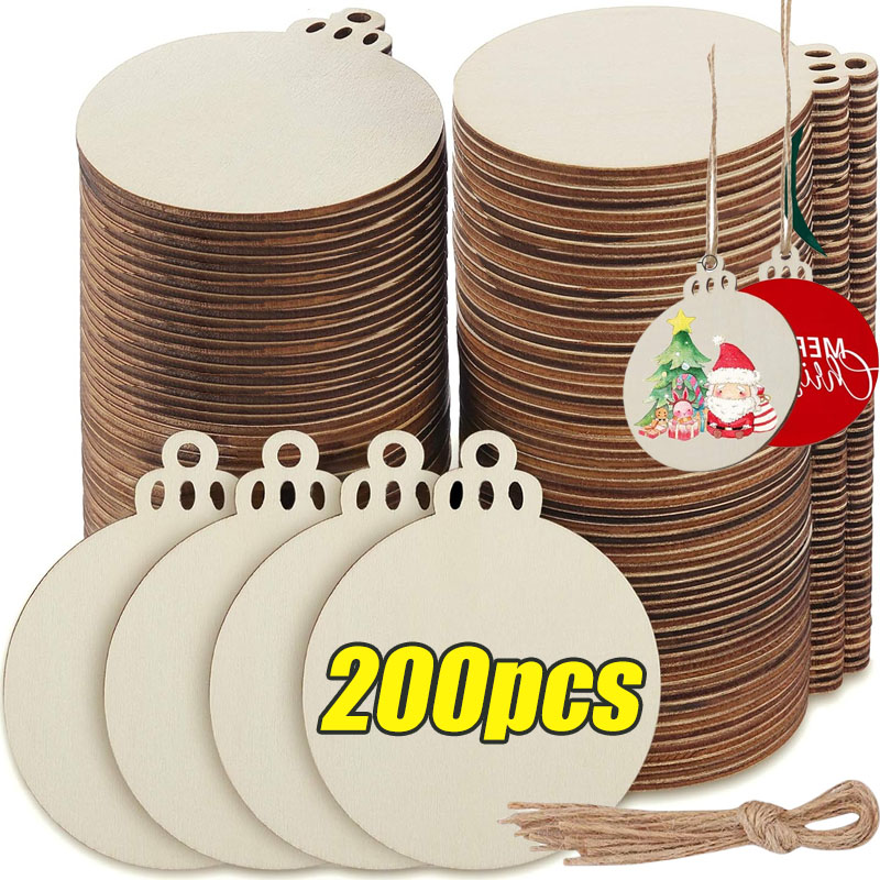 Oud Wood Chip - DIY Houten Kerstbal Decoratie Schilderij Lege