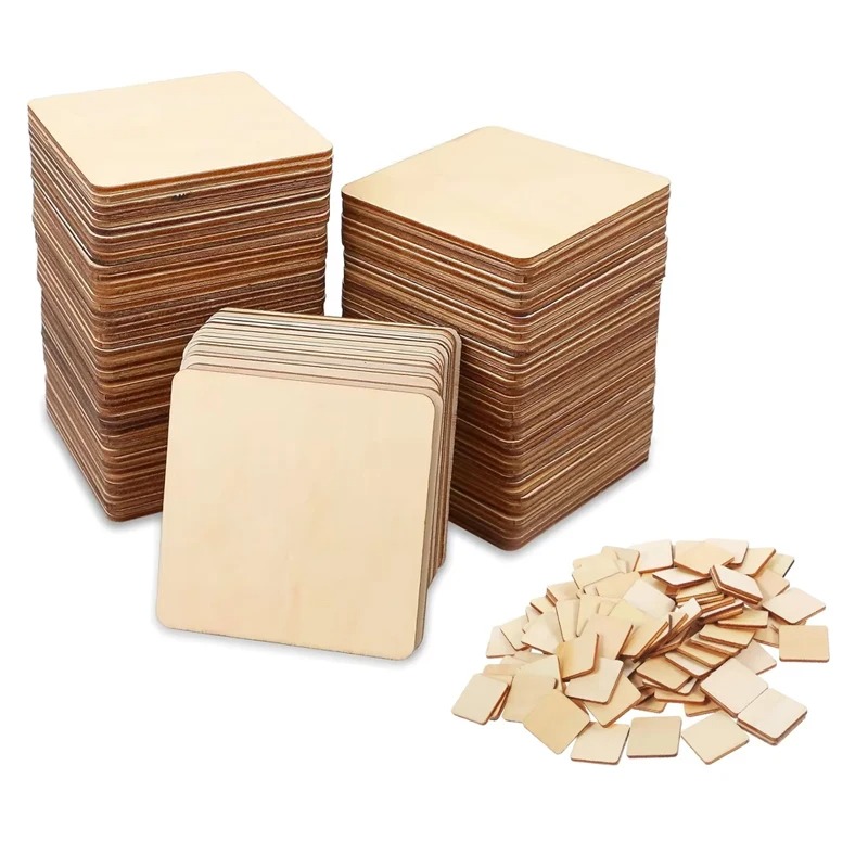 Oud Wood Chip - 1-10 cm onafgewerkte blanco houten vierkante