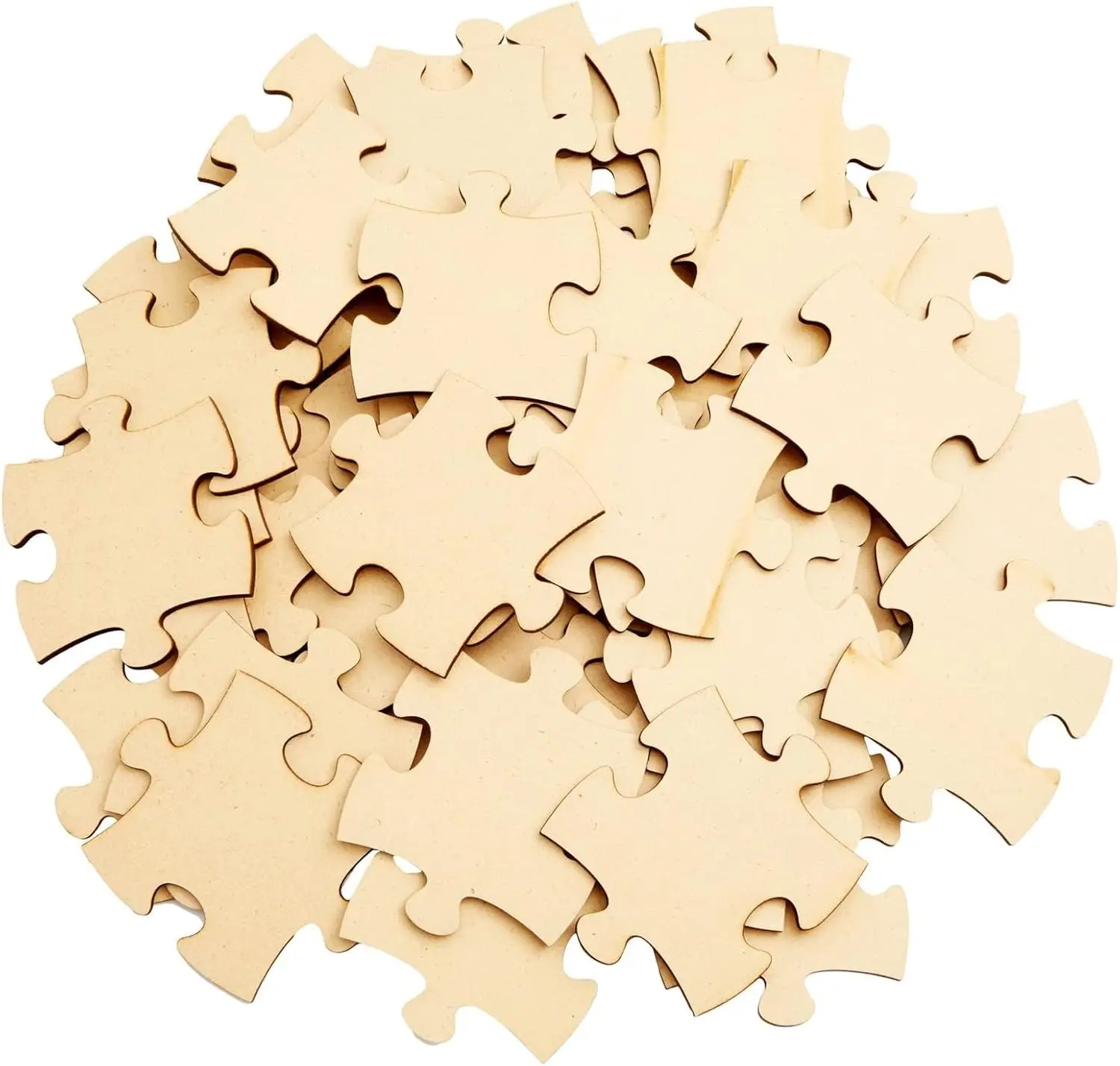 Oud Wood Chip - Natuurlijke bruine MDF puzzelchips, ongeverfd, in